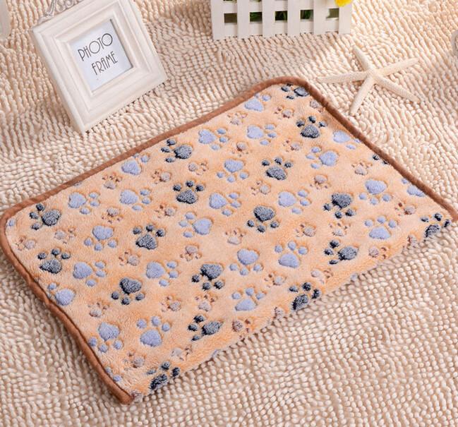 Cute Floral Paw Print Puppy Blanket Bed Pads